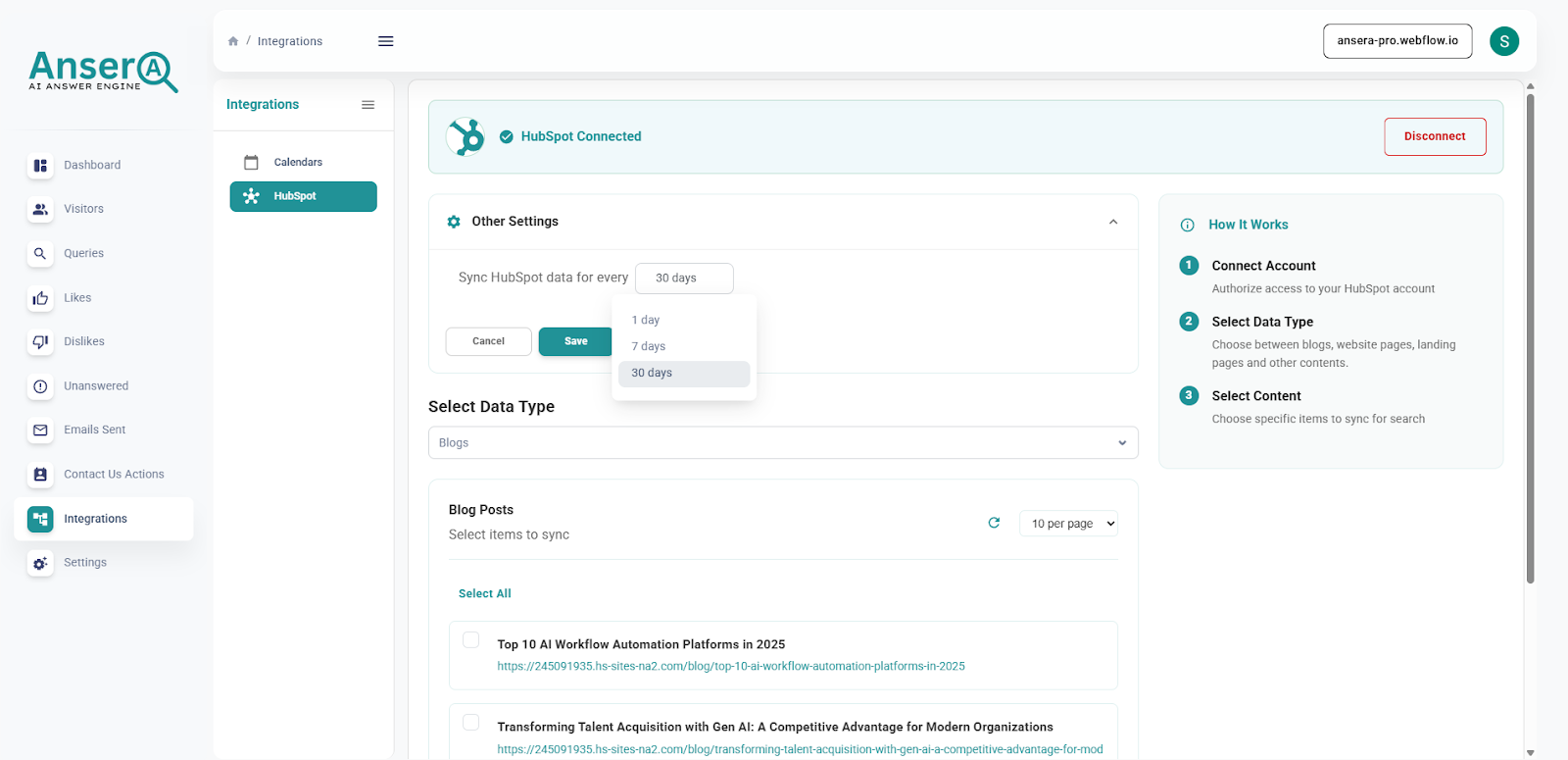 Configure HubSpot Settings