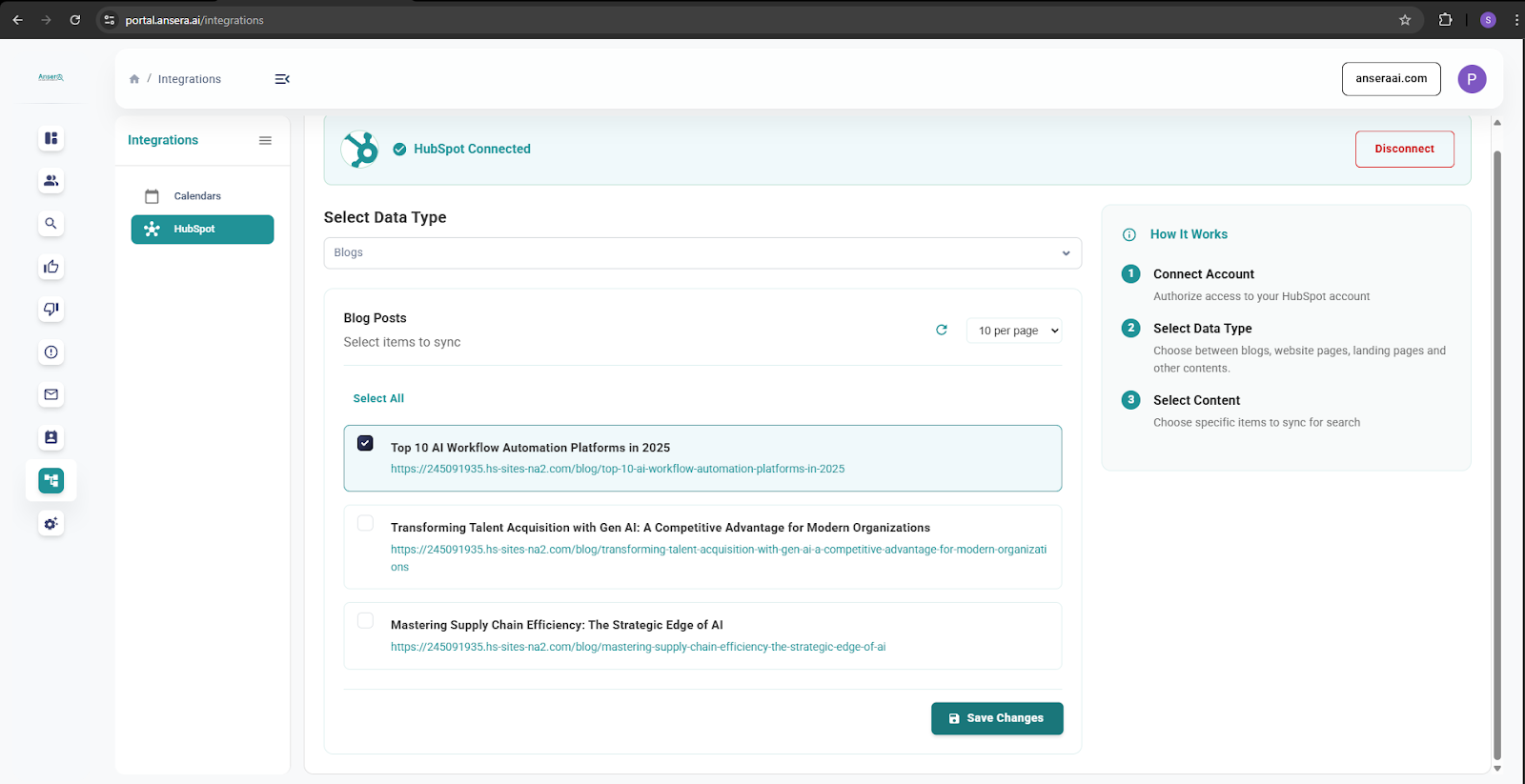 Select Content Items